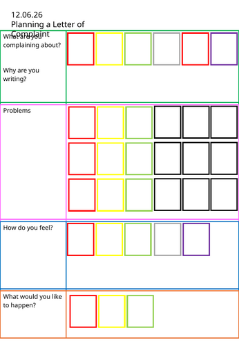 Colourful Semantics - letter writing