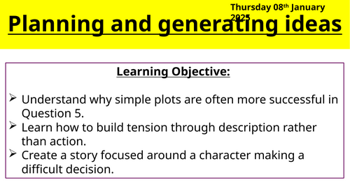AQA Language paper 1 Question 5 Intervention