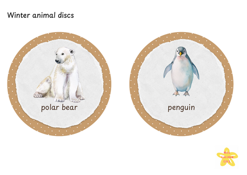 Winter animals discs