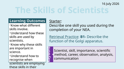 OCR AAQ in Applied Science- Science in Society: The Skills of Scientists