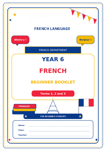 100 pages Year 6 French Beginner Booklet