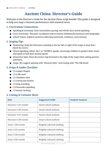 Ancient China Class Assembly Script & Play | Years 3–6 | No Prep Drama