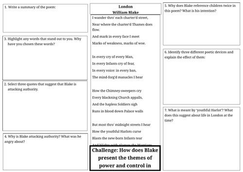 London revision sheet