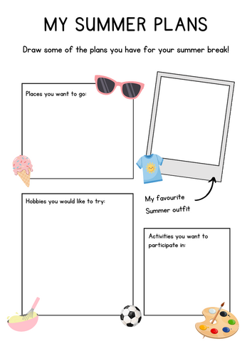 My Summer plan | Key Stage 1 and 2 | PDF