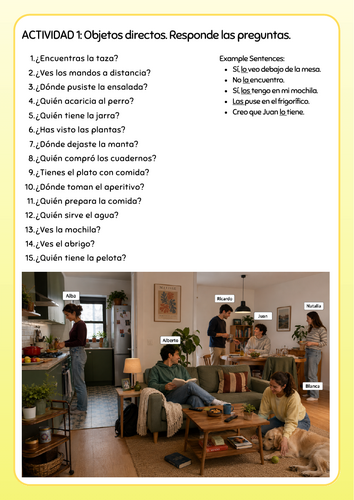 Direct & Indirect Object Pronoun (Speaking practice) - A-Level Spanish