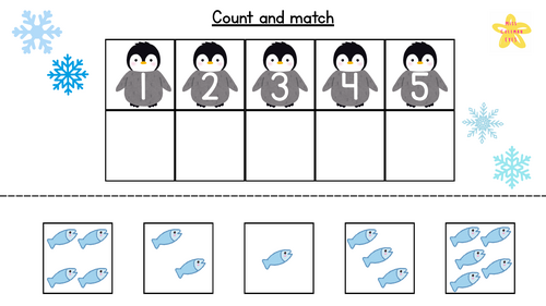 Feed the penguins- count and match