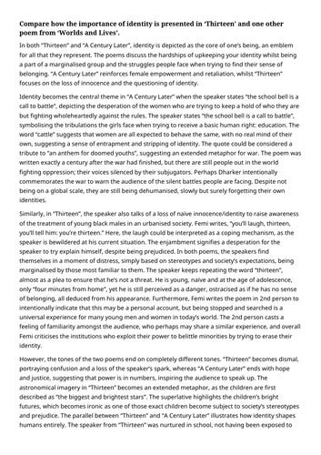 World and Lives Model Essay