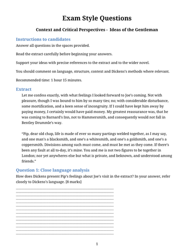 Great Expectations – Ideas of the Gentleman