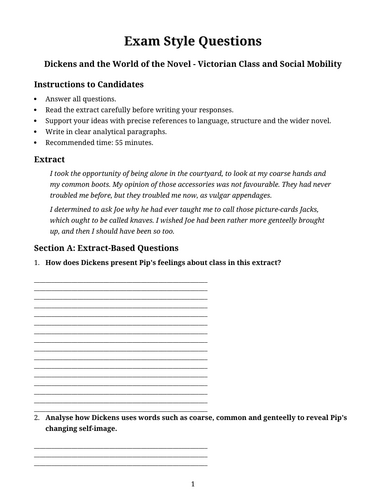 Great Expectations – Victorian Class and Social Mobility