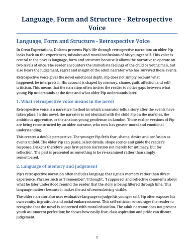 Great Expectations – Retrospective Voice