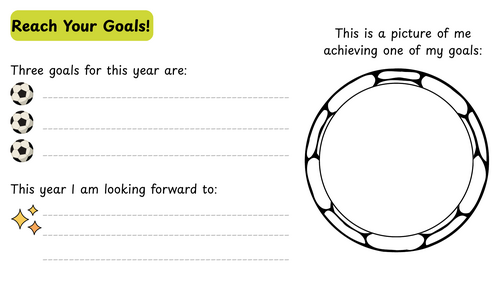 Reach Your Goals Goal-Setting Activity | Writing & Drawing Worksheet Print Ready