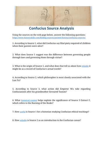 Confucius Source Analysis Worksheet