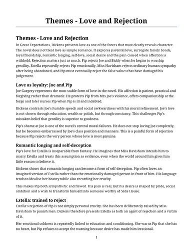 Great Expectations – Love and Rejection