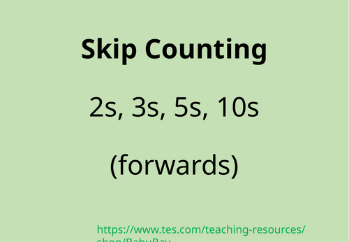 Skip Counting (2s, 3s, 5s ,10s)