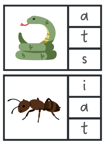 Initial Sound Phonics Animal Pegging