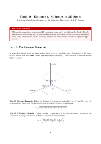 KS5 / AS Level Pure Maths Cover Lesson: Distance & Midpoint in 3D Space (No Prep)