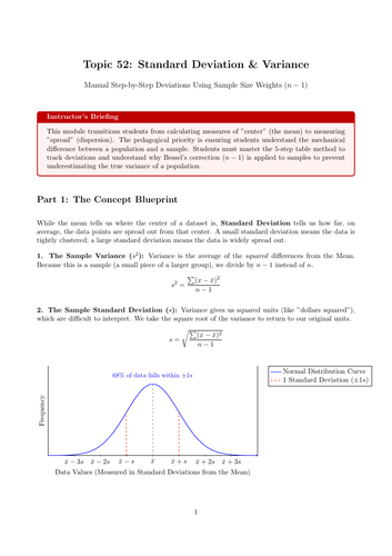 KS5 / AS Level Pure Maths Cover Lesson: Standard Deviation & Variance (No Prep)