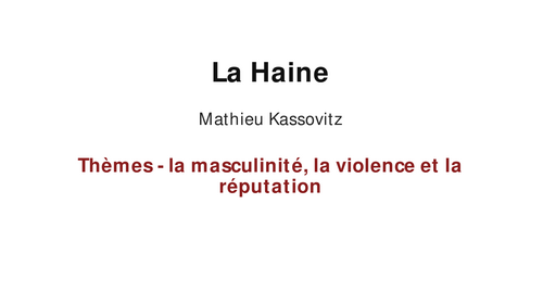La Haine – Masculinity, Violence and Reputation