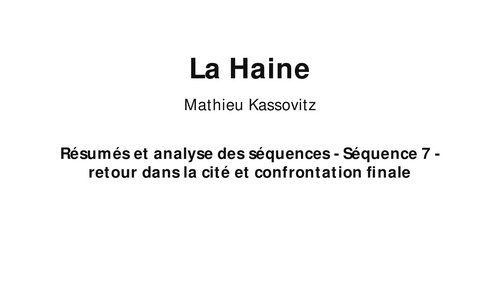 La Haine – Sequence 7: Return to the Estate and Final Confrontation