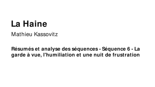 La Haine – Sequence 6: Police Custody, Humiliation and a Night of Frustration