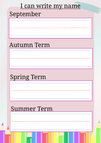 Name writing assessment