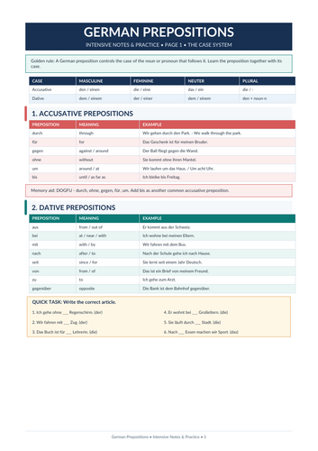 GERMAN PREPOSITIONS