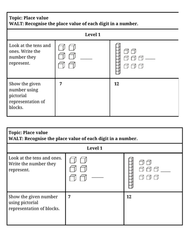 Place Value Worksheets & Exit Tickets | Adaptive Teaching & Differentiation (Editable)