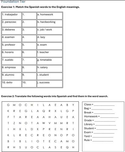 (AQA 2026 8692) GCSE Spanish Vocabulary Booklet – Foundation & Higher