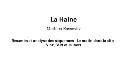 La Haine – Morning on the Estate: Vinz, Saïd and Hubert