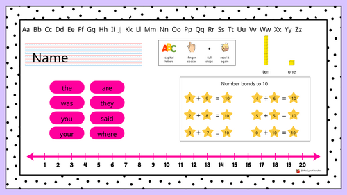 Year 1 Table Mat - Polka Dot Theme