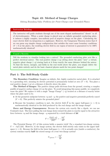 A-Level Physics Cover Work: Method of Image Charges