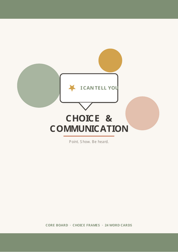 Choice Board & Communication Cards | SEN ASN Autism Non-Verbal AAC