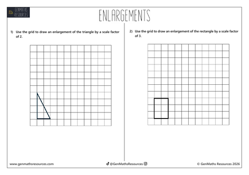 Enlargements - Maths GCSE Foundation Worksheet