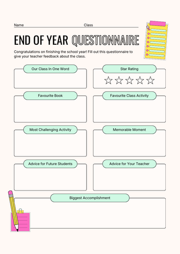 End of Year Questionnaire