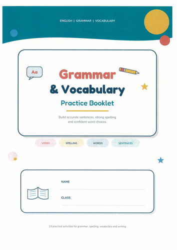 Grammar, Spelling & Vocabulary Practice Booklet | Years 7-10 | EALD Friendly