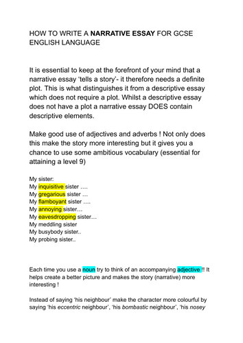 Writing a LEVEL 9 Narrative essay for iGCSE ENGLISH LANGUAGE
