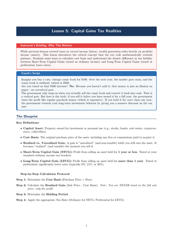 PSHE / Financial Education Cover Lesson: Capital Gains Tax Realities (No Prep)