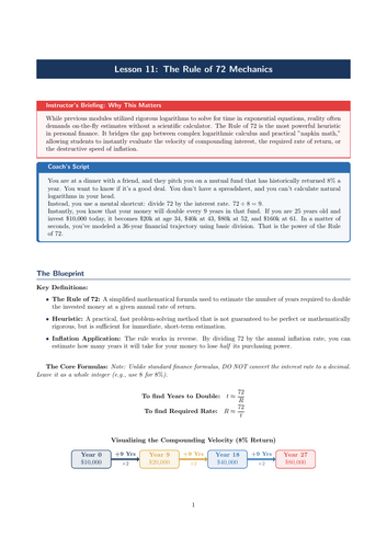 PSHE / Financial Education Cover Lesson: The Rule of 72 Mechanics (No Prep)