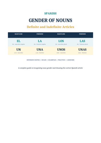 SPANISH GENDER OF NOUNS
