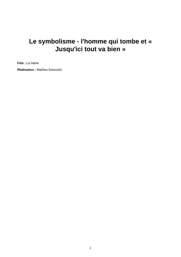 La Haine – The Falling Man and “So Far, So Good”