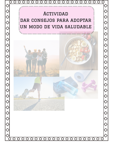 Spanish Imperative Verbs Activity - Giving advice on living a healthy lifestyle
