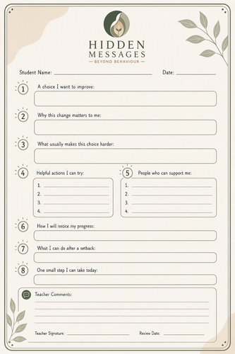 Student Behaviour Reflection  (FREE)