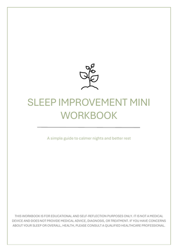 Sleep Improvement Mini Workbook – Printable Sleep Hygiene Checklists & Routine Planner