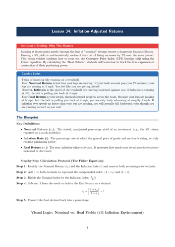 PSHE / Financial Education Cover Lesson: Inflation-Adjusted Returns (No Prep)