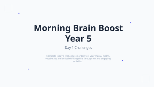 Year 5 morning mental booster slides