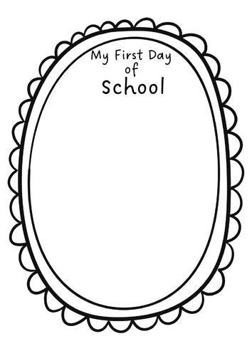 My First Day at School Drawing Sheet