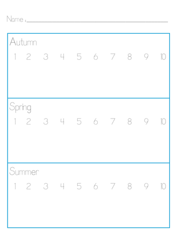 Number formation 1 - 10 assessment per term