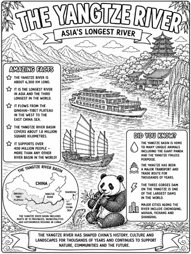 The Yangtze River Colouring Poster