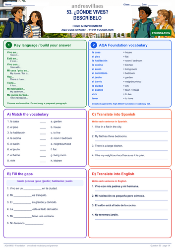 AQA GCSE Spanish Foundation Complete Bundle