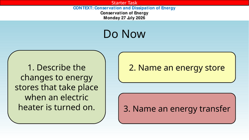 AQA GCSE Physics Conservation and Dissipation of Energy